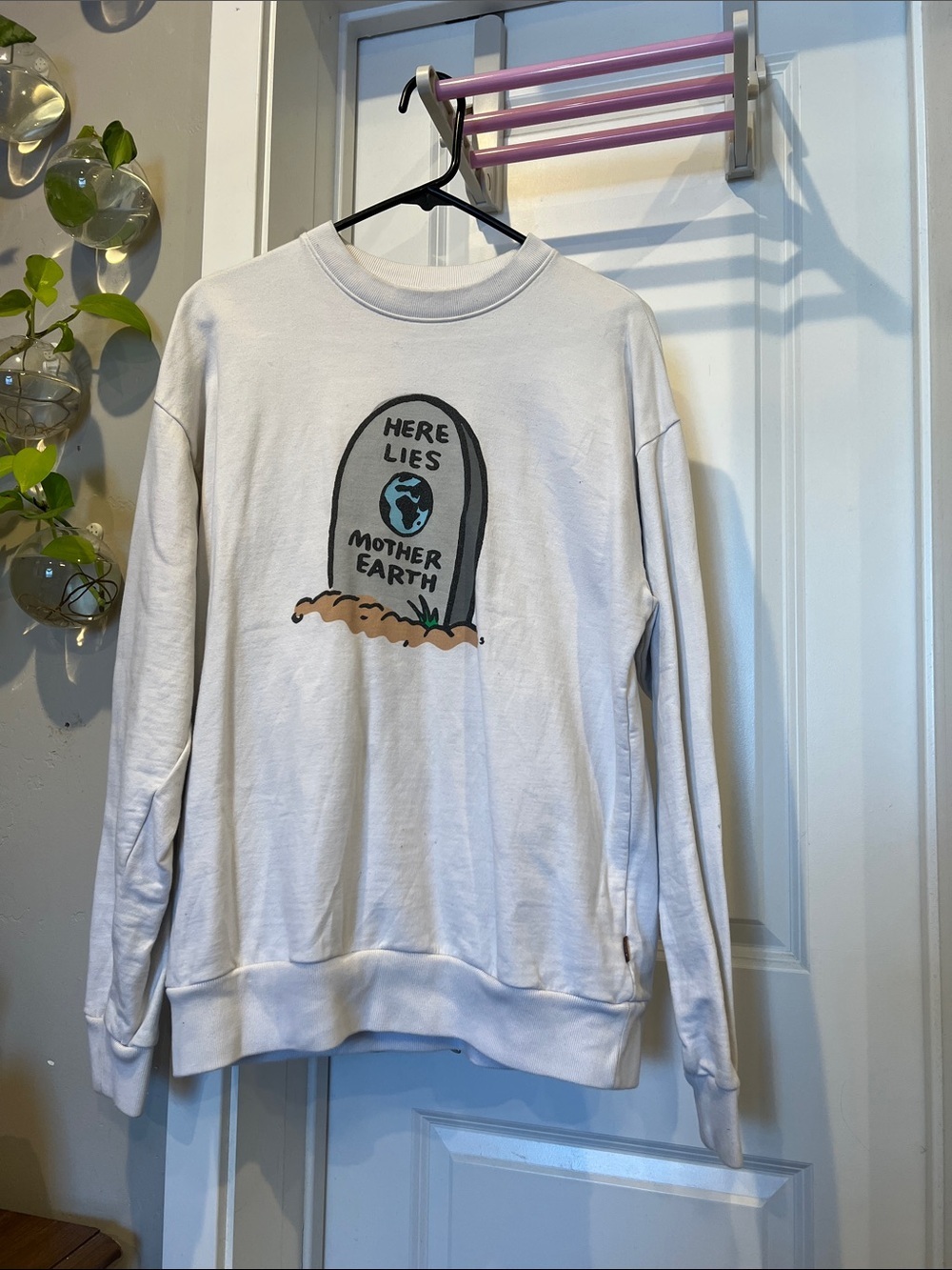 GOLF Logo White Crewneck Sweatshirt - Brown Label